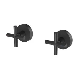 Phoenix Vivid Slimline Plus Wall Top Assemblies 15mm Extended Spindles Matte Black by PHOENIX, a Bathroom Taps & Mixers for sale on Style Sourcebook