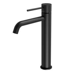 Phoenix Vivid Slimline Vessel Mixer Curved Outlet Matte Black by PHOENIX, a Bathroom Taps & Mixers for sale on Style Sourcebook