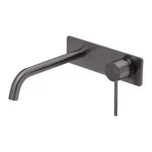 Phoenix Vivid Slimline Wall Bath Mixer Set 230mm Curved Brushed Carbon by PHOENIX, a Bathtubs for sale on Style Sourcebook