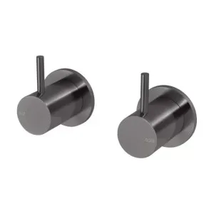 Phoenix Vivid Slimline Wall Top Assemblies 15mm Extended Spindles Brushed Carbon by PHOENIX, a Bathroom Taps & Mixers for sale on Style Sourcebook