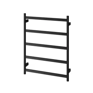 Phoenix Five Flat Bar Heated Towel Ladder Matte Black by PHOENIX, a Bathroom Fixtures for sale on Style Sourcebook