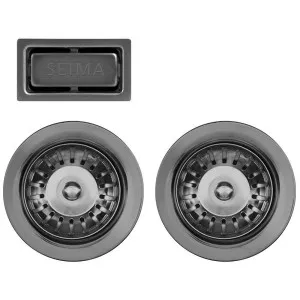 Seima Basket Waste And Overflow Plate For 2 Bowls Arqstone Oros Sink Gun Metal by Seima, a Bathroom Fixtures for sale on Style Sourcebook