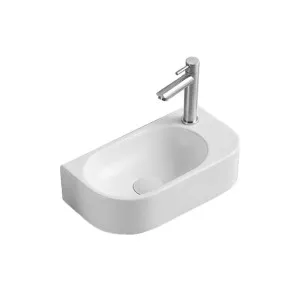 Seima Arko 485 Ceramic Wall Basin 1 Tap Hole White Silk Matte by Seima, a Basins for sale on Style Sourcebook