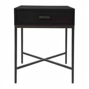 Nessa 1 Drawer Bedside Table - All Black by CAFE Lighting & Living, a Bedside Tables for sale on Style Sourcebook