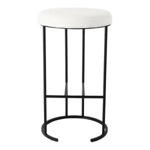 Blackley Black Iron Bar Stool - Natural Linen by CAFE Lighting & Living, a Bar Stools for sale on Style Sourcebook