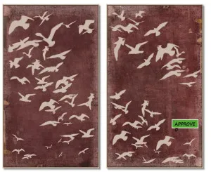 Migration Set of Two Oil on Canvas Painting ? Maroon - OUTLET NSW by CAFE Lighting & Living, a Wall Hangings & Decor for sale on Style Sourcebook