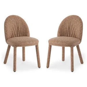 Joren Boucle Arched Dining Chair Set of 2 in Coral by Luxo Furniture, a Dining Chairs for sale on Style Sourcebook