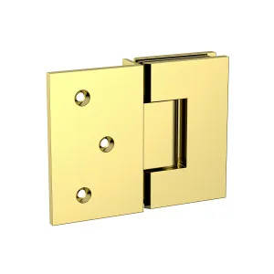 Boston Wall to Glass Hinge with 180 Degree Type Mounting Plate - Polished Gold by Estelle, a Bathroom Fixtures for sale on Style Sourcebook