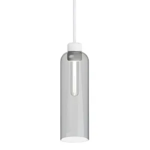 Lighting Republic Parlour Lite Elong Glass Pendant with Textured White Suspension Smoke by Lighting Republic, a Lighting for sale on Style Sourcebook