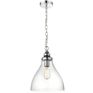 Keys Classic Glass Pendant with Chrome Accents Small by Lighting Inspirations, a Lighting for sale on Style Sourcebook
