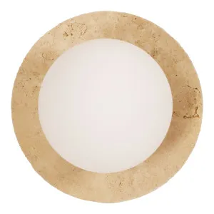 Oriel Lighting Elf Contemporary Wall Light with Opal Glass Shade Travertine by Oriel Lighting, a Wall Lighting for sale on Style Sourcebook