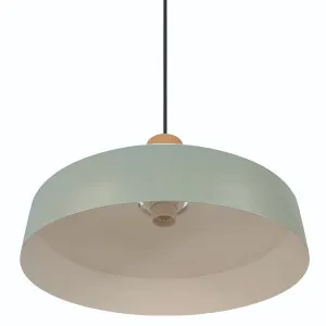 Nordlux Elvas Wide Metal Contemporary Pendant with Cork Accent Dusty Green by Nordlux, a Pendant Lighting for sale on Style Sourcebook