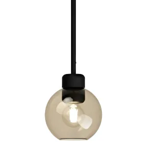 Lighting Republic Parlour Lite Sphere Glass Pendant with Textured Black Suspension Amber by Lighting Republic, a Pendant Lighting for sale on Style Sourcebook