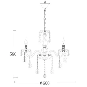 Vencha Bromley Crystal Chandelier with Modern Luxe Candelabra Design 6-Light by Vencha, a Chandeliers for sale on Style Sourcebook