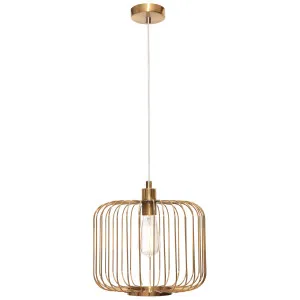 Cougar Bonn Modern Industrial Metal Cage Pendant - Gold by Cougar, a Lighting for sale on Style Sourcebook