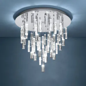 Eglo Orihuela Tricolour LED Cascading Shimmering Glass Ceiling Light Chrome by Eglo, a LED Lighting for sale on Style Sourcebook