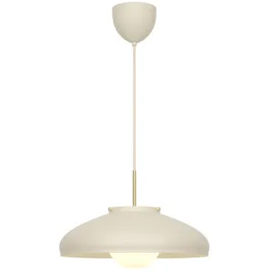 Nordlux Latif Shallow Dome Metal Pendant with Brass Accents Beige by Nordlux, a Pendant Lighting for sale on Style Sourcebook