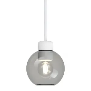 Lighting Republic Parlour Lite Sphere Glass Pendant with Textured White Suspension Smoke by Lighting Republic, a Pendant Lighting for sale on Style Sourcebook