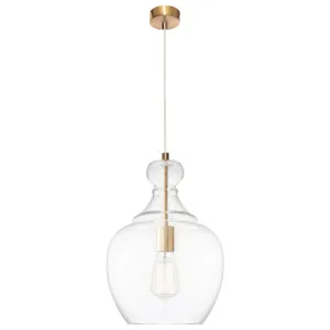 Cougar Bellac Contemporary Glass Pendant with Sleek Metal Accent - Gold by Cougar, a Lighting for sale on Style Sourcebook