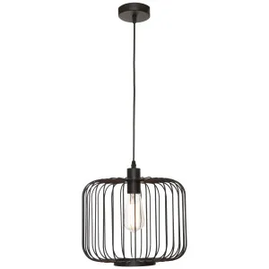 Cougar Bonn Modern Industrial Metal Cage Pendant - Black by Cougar, a Lighting for sale on Style Sourcebook