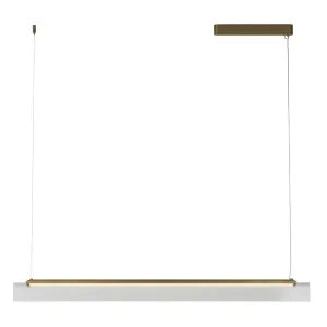 Lighting Republic Edge Ribbed Glass Linear LED Pendant with Old Brass Accent Clear by Lighting Republic, a Pendant Lighting for sale on Style Sourcebook