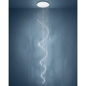Eglo Orihuela Spiral LED Pendant Featuring Shimmering Glass Detail Chrome by Eglo, a Chandeliers for sale on Style Sourcebook