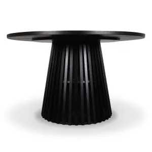 Riri 120cm Round Fluted Dining Table in Black by Luxo Furniture, a Dining Tables for sale on Style Sourcebook