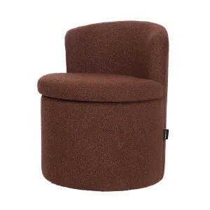 Sorra Boucle Swivel Storage Accent Chair in Rust Brown by Luxo Furniture, a Chairs for sale on Style Sourcebook