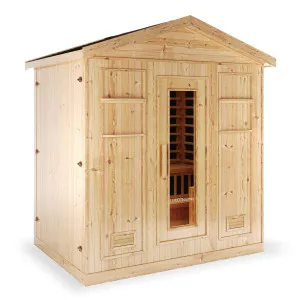 Kiima 6-Person Hybrid Infrared & Finnish Outdoor Sauna in Natural by Luxo Saunas, a Saunas for sale on Style Sourcebook