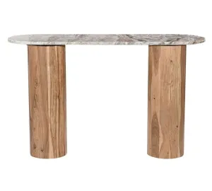 Adara Sawar Marble & Acacia Wood Console Table by James Lane, a Console Table for sale on Style Sourcebook