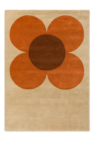 Orla Kiely Flower Placement Pumpkin - Ecru 158203 by Orla Kiely, a Contemporary Rugs for sale on Style Sourcebook