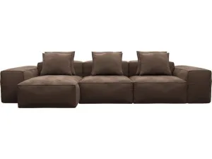 Riley Muse Chocolate Modular Sofa - 3 Seater Chaise by James Lane, a Sofas for sale on Style Sourcebook