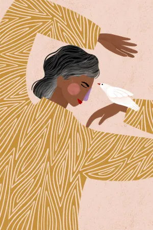 The Woman With The Bird by Gioia Wall Art, a Prints for sale on Style Sourcebook