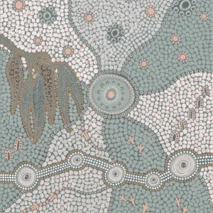 Spirits In The Sky, Dusty Green And Pink by Gioia Wall Art, a Aboriginal Art for sale on Style Sourcebook