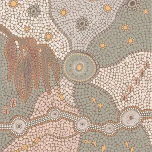 Spirits In The Sky, Green And Orange Tone by Gioia Wall Art, a Aboriginal Art for sale on Style Sourcebook