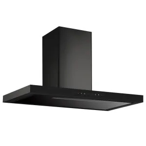 Glem Gas 90cm Square Profile Wall Mounted Canopy Rangehood Matt Black CK90CTF by Glem Gas, a Rangehoods for sale on Style Sourcebook