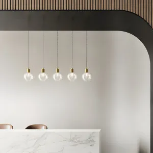 Lighting Republic Parlour Sphere Glass Pendant with Aged Brass Suspension Clear by Lighting Republic, a Pendant Lighting for sale on Style Sourcebook