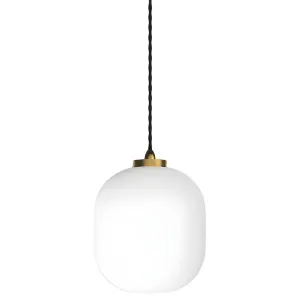 Lighting Republic Parlour Curve Glass Pendant with Aged Brass Suspension Opal by Lighting Republic, a Pendant Lighting for sale on Style Sourcebook
