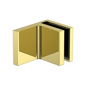 Stealth Wall to Glass 90 Degree Clamp with Leg and Cover Plate - Polished Gold by Estelle, a Bathroom Fixtures for sale on Style Sourcebook