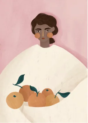 Woman with Oranges by ARTHOUSEco, a Prints for sale on Style Sourcebook
