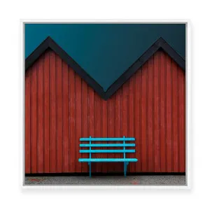 Simple Architecture | Blue and Blush | Framed Canvas by Inge Schuster, a Painted Canvases for sale on Style Sourcebook