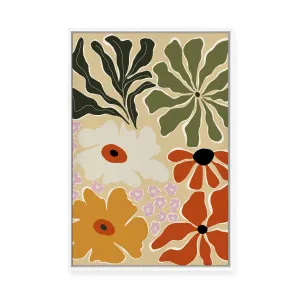 Mid Century Bouquet | Framed Canvas by Miho Art Studio, a Painted Canvases for sale on Style Sourcebook