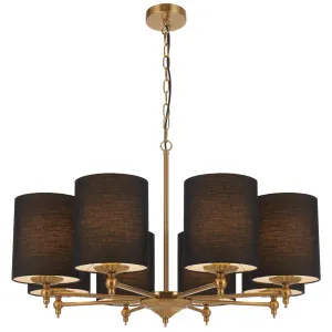Telbix ?Argos Contemporary 8 Light Pendant with Antique Gold Detailing Black by Telbix, a Pendant Lighting for sale on Style Sourcebook