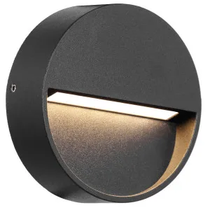 Telbix Musan Aluminium Round Outdoor LED Step/Wall Light Black by Telbix, a Outdoor Lighting for sale on Style Sourcebook
