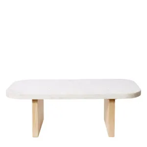 Jemila Coffee Table  White Marble and Natural Wood 120cm by James Lane, a Coffee Table for sale on Style Sourcebook