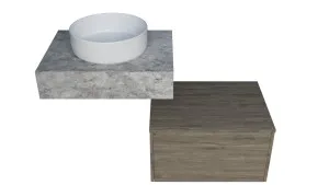 Milan Cabinet   Floating Top 600mm Centre WG Basin SilkSurface 140mm Bailey AC Top Wall hung by Timberline, a Vanities for sale on Style Sourcebook