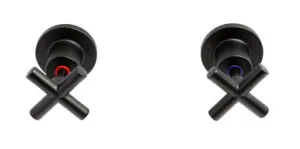 Alpha Cross Handle Wall Top Assemblies J/V Lf | Made From Brass In Black By Raymor by Raymor, a Bathroom Taps & Mixers for sale on Style Sourcebook