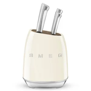 Smeg 50s Retro Style 6 Piece Knife Block Set Cream KBSF02CR by Smeg, a Kitchenware for sale on Style Sourcebook