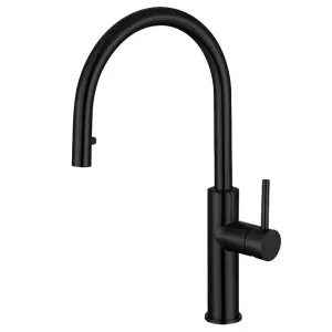 Titan Essentials Lite Gooseneck Pull Out Kitchen Mixer Tap Matte Black TTBSXP by Titan, a Kitchen Taps & Mixers for sale on Style Sourcebook