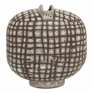 Checkers Vase Small 24x23cm in Chocolate/Cream by OZ Design, a Vases & Jars for sale on Style Sourcebook